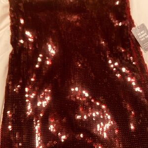 Express Burgundy Sequin Pencil Skirt